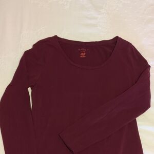 Joe Fresh Women's Burgundy Long Sleeve Top